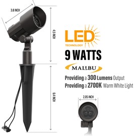 Malibu LED Low Voltage Floodlight, Energy Efficient Floodlight Outdoor Spotlight Waterproof Lighting for Driveway, Yard, Lawn, Flood, Garden, Outdoor Lighting 8406-2620-01