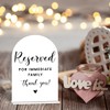 Acrylic Wedding Signs, Reserved for Immediate Family Signs for Marriage