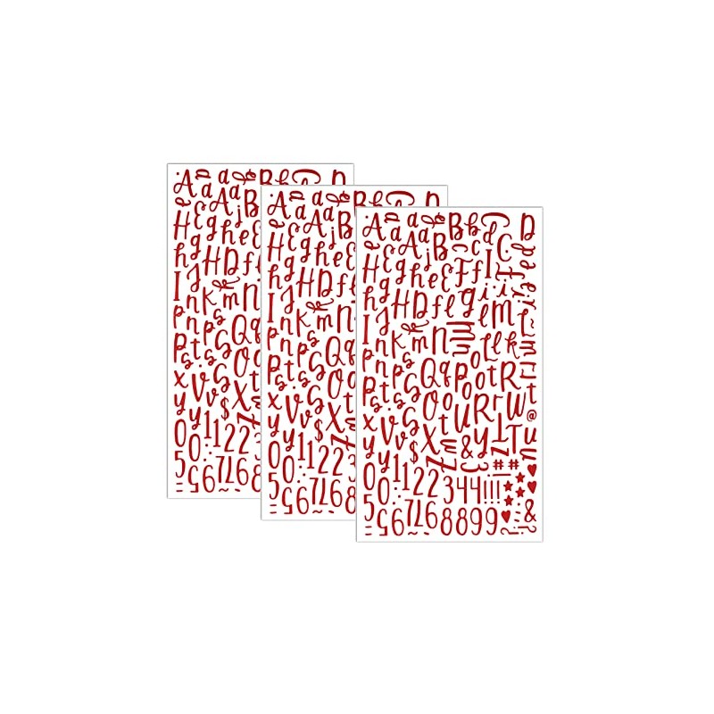 QQ&U - Pegatinas de letras del alfabeto cursivo con purpurina,