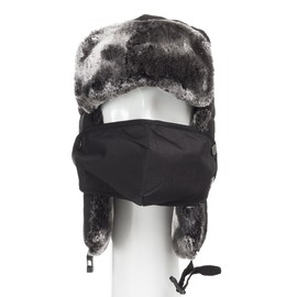Ultrafino Backcountry Ski Winter Ushanka Aviator Hat with Face Mask