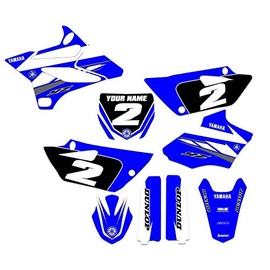Enjoy Mfg Graphics Kit & Custom Number Plate Combo - Compatible Fit for 2015-2020 YAMAHA YZ 85 BLUE