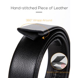 CHAOREN Leather Ratchet Belt for men 1 3/8" for Dress Pants - Micro Adjustable Belt Fit Everywhere