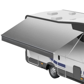 Heavy-Duty 18 oz Weatherproof Vinyl Camper Awning Replacement RV Exterior Accessory UPF50+ Protection 18' Awning AccessorySize: Size Fits 18 ft Rollers, Color: Gradient Gray Color