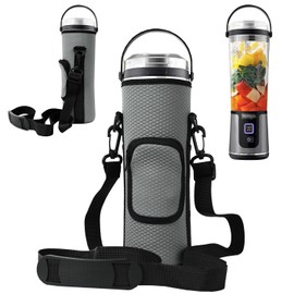 Storage Bag for Ninja Portable Blender Dust Cover Sleeve with Shoulder Strap, Accessory Pocket for Ninja BC151NV/BC51NV/BC151BK/BC151CR/BC151EM/ BC151PR/BC151WH/BC155PS Portable Blender (Grey Lozenge)