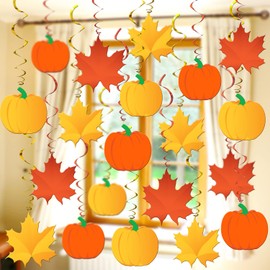 KatchOn, Thanksgiving Swirls for Hanging Fall Decorations - Pack of 30, No DIY | Hanging Thanksgiving Decorations, Fall Classroom Decorations | Pumpkin Party Decorations | Fall Decorations for Office