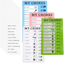 Suweiyuanshiyi 4Pcs Chore Chart for Kids Routine Checklist Board Chore Chart to Do List Board Checklist Planner with 10 Cardstocks for Home