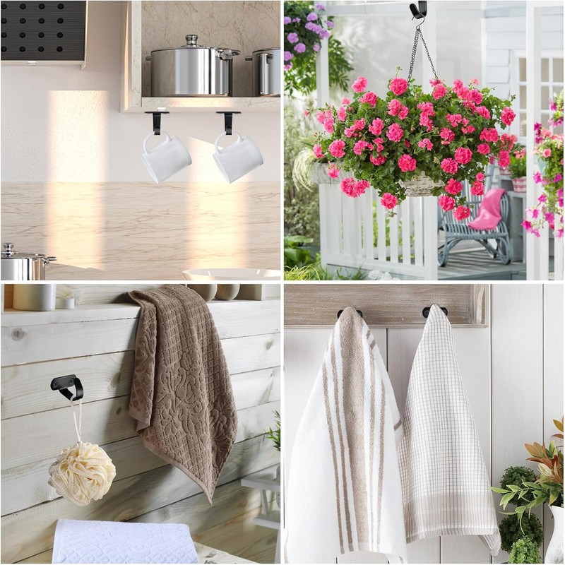 Screw Mount Ceiling Hooks Stainless Steel Under-Shelf Towel Hook Heavy