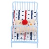 1:12 Miniature Bed Metal Structure Cute Pattern Sponge Cloth Mattress