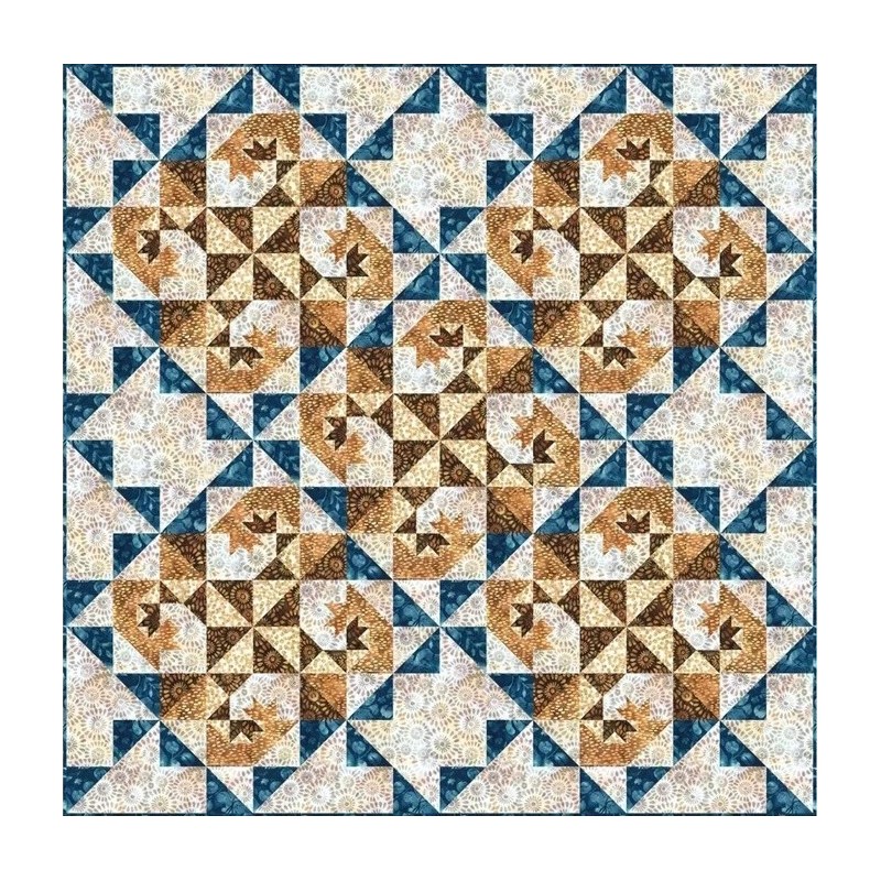 Hoffman Fabrics Quilt Kit Carolina Shore 76" X 76" Wheat