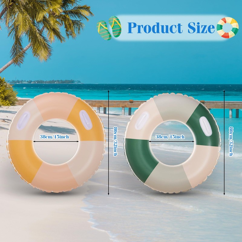 Swimming Ring for Adults,2pcs Inflatable Pool Rubber Ring Swim Pool