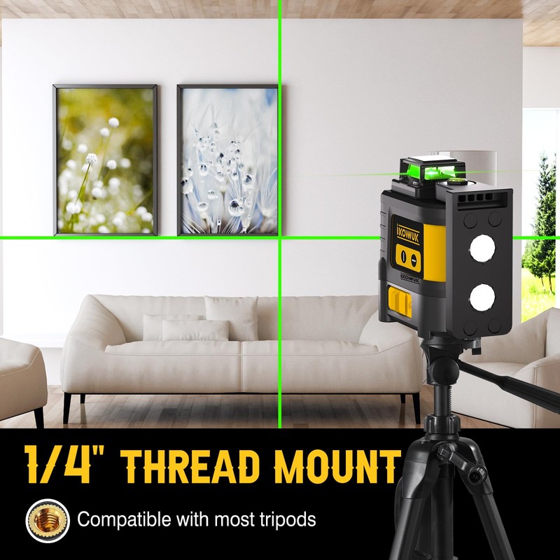 IKOVWUK 360° Self Leveling Laser Level, Green Cross Line Laser