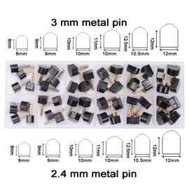 24 Pairs High Heel Tips Shoes Replacement Tap Caps,6 Size,8,/9/10/11/12/12.5mm,U-Shape, Black