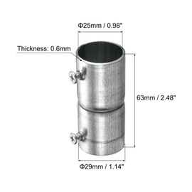 uxcell EMT Coupling, 25mm(1 inch) EMT Set Screw Coupling Conduit Fittings 63mm Length Electrical Conduit Pipe Connector 1.3mm Wall Thick, 10 Pack