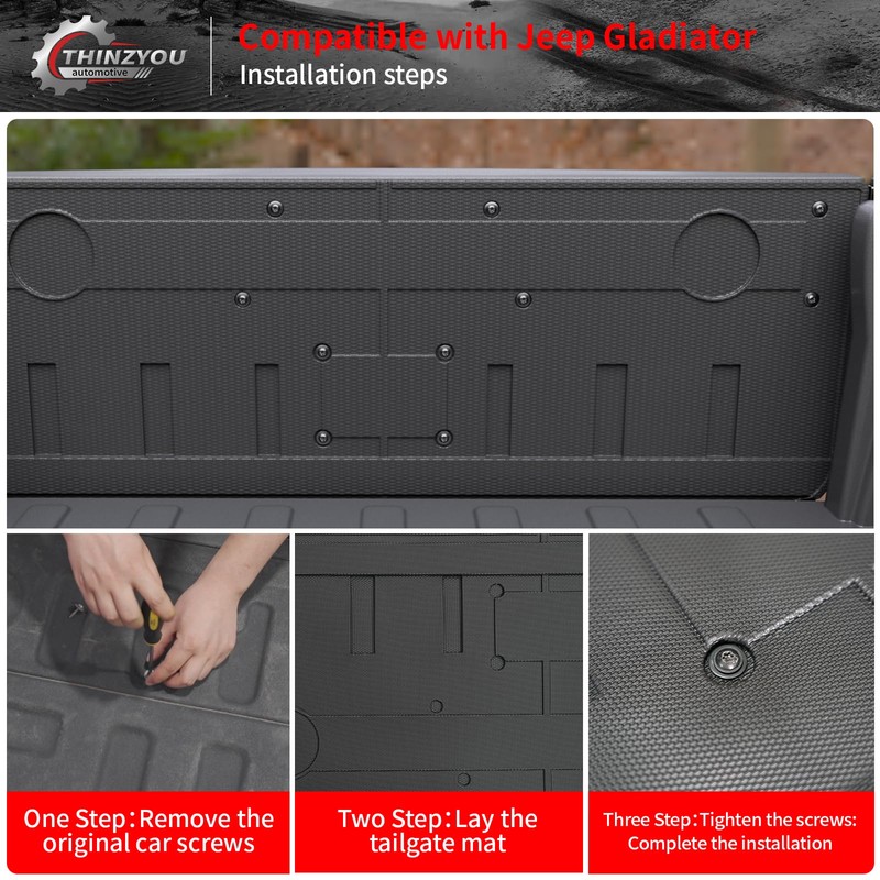 Thinzyou Tailgate Mat Compatible with 2020-2024 2025 Jeep Gladiator JT