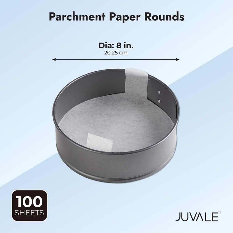 Juvale Parchment Paper Rounds - Pre-cut Parchment Paper for Layer