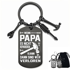 Keyring Dad, Father's Day Gift for Dad, Customisable, Bonus Dad Gift for Dad, Gifts for Father's Day, Birthday, Men's Day, Father's Day Gift for Dads, Stepdad, Father in Law, black
