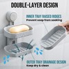 TAILI Double Layer Soap Dish Holder Suction Cup, Strong Sponge