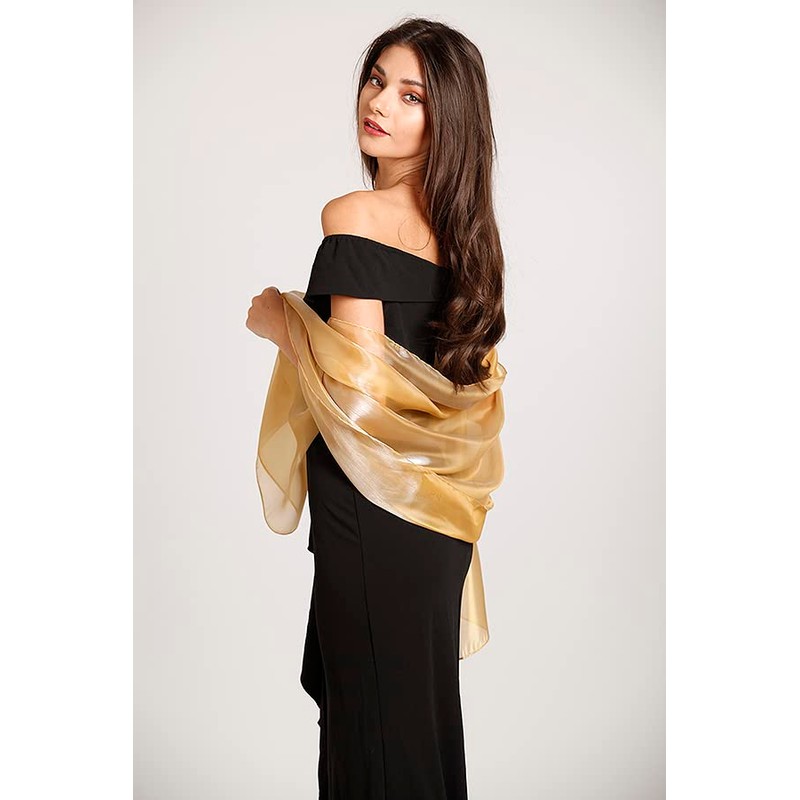 Central Chic Silky Iridescent Pashmina Wrap Stole Shawl For Weddings