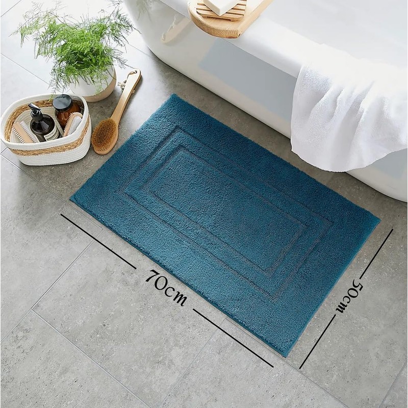 TEXTILESY 2 Piece 100% Cotton Bath Mats Luxury Terry Towelling
