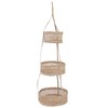 Hanging Fruit Basket Rattan 3 Tiers Multifunctional Foldable Elegant Style