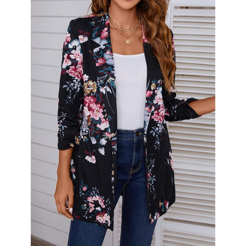 MINTLIMIT Women Lapel Suit Jacket Casual Long Sleeve Blazer Work