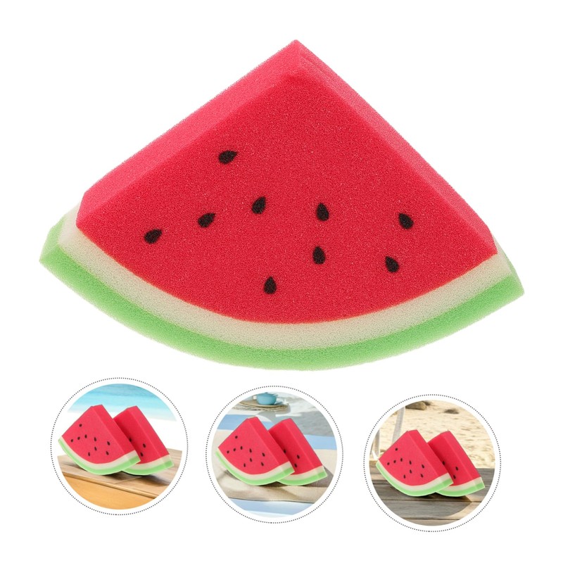 Baluue 4pcs Watermelon Shape Sand Remover Brush Lightweight Sponge Beach