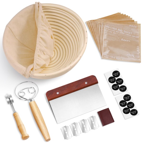 REMEIT Proofing Basket Set, Round Proofing Basket (10 Inches), Proofing