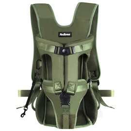 PetBonus Pet Front Dog Carrier Backpacks, Adjustable Pet Backpack, Legs Out Easy-fit Puppy Chest Carrier for Medium Small Dogs, Hands Free for Hiking, Cycling (Army Green, S)