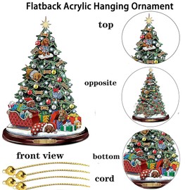 3PCS Christmas Hanging Ornament,Acrylic Christmas Tree Snowman, Colorful Christmas Tree Winter New Year Party Decoration