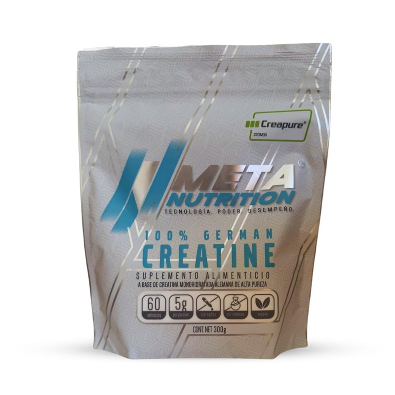 Meta Nutrition, Creatina Monohidratada Alemana Creapure®, 300g, 60 servicios.