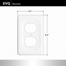 XVQ Ceramic Switch Plates Outlet Covers Switch Plate Cover White (Single Duplex)