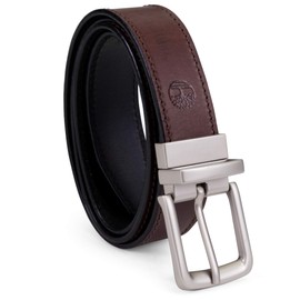 Timberland Men's Classic Leather Belt Reversible From Brown To Black, Brown/black, 40
