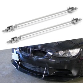 TOMICOB TOMICOB 2Pcs Adjustable 8"-11" Splitter Strut Rods, Automotive Front Lip Strut Rod Bumper Splitter Universal Tie Support Bars Fit for Most Cars (Silver)