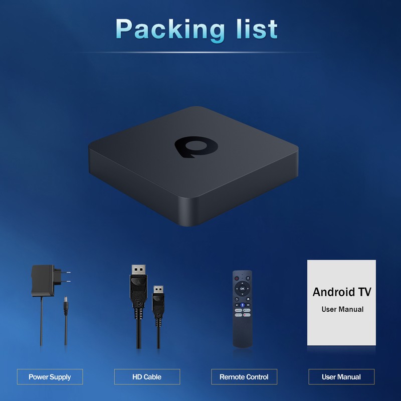 Q1 Android TV 10.0 Smart TV Box UHD 4K Media