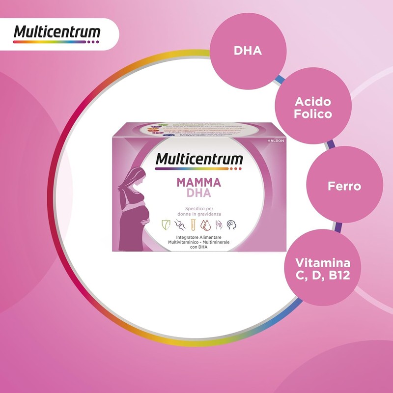 Multicentrum Mamma DHA, Integratore Multivitaminico specifico per la donna in