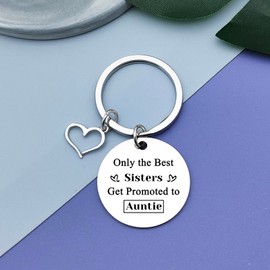 Vadaka New Aunt Gifts for Sister Friends Auntie to be Keyring Gift Pregnancy Announcements for Aunt New Auntie Announcement Keychain Keyring Baby Shower Baby Reveal Gifts for Aunt Expecting Aunt Gift