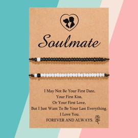 Stocking Stuffers Holiday Outfits for Women 2024 Couples Gift Ideas Pinky Promise Bracelet Natural Stone Bracelets Gifts for Boyfriend Girlfriend Christmas Gifts for Couples