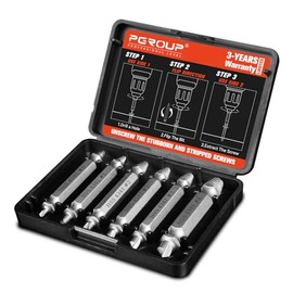 Mr.wintek 6-Piece Damaged Screw Extractor Set, #0 - #4, Easy Out Left Hand Drill Bits & Spiral Flute Extractors for Broken, Stripped, Rusted Bolts in Metal, Wood, Automotive, Gifts for Men