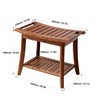 Forevich Bamboo Shower Bench Stool with Storage Shelf Waterproof Shower