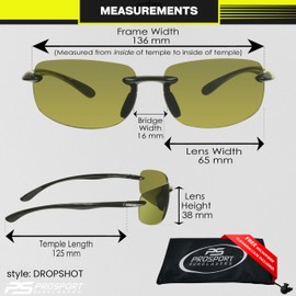 proSPORT Wrap Around Sports Sunglasses - UV400 HD Yellow Lens for Driving, Running, Golf, Pickleball & Tennis - Rectangular Lightweight Shades for Men & Women