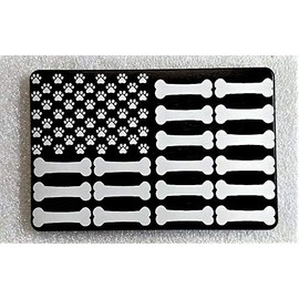 BilletVault Paws and Bones Flag Billet Aluminum Trailer Hitch Cover 3x5