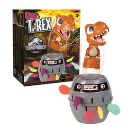 TOMY Pop Up T-Rex Board Game - Family and Preschool Kids Games for Family Game Night - Kids Activities and Jurassic World Toys - 2-4 Players - Ages 4 Years and Up