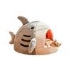 QWINEE Cat Mat Shark-Shaped Kennel Kitten Bed Hideout House Warm