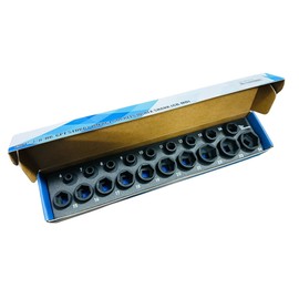 Airboss SK-0015-S Low Profile Nano Impact Sockets Set 3/8" Drive Metric 6-24mm Stubby Sockets 19-Piece