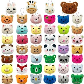 XIPEGPA - Juego de 46 juguetes de peluche de animales pequeños, llavero de peluche para regalos de fiesta, llavero para bolsa de regalo, regalo de huevos de Pascua, carnaval, fiesta de cumpleaños,