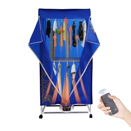 CUBELLIN Portable Clothes Dryer 1200-1500W Mini Travel Clothes Dryer Foldable Drying Machine with Remote Control & Timer 3 Gears Adjustable Electric Clothes Drying Machine for Apartments, Campers