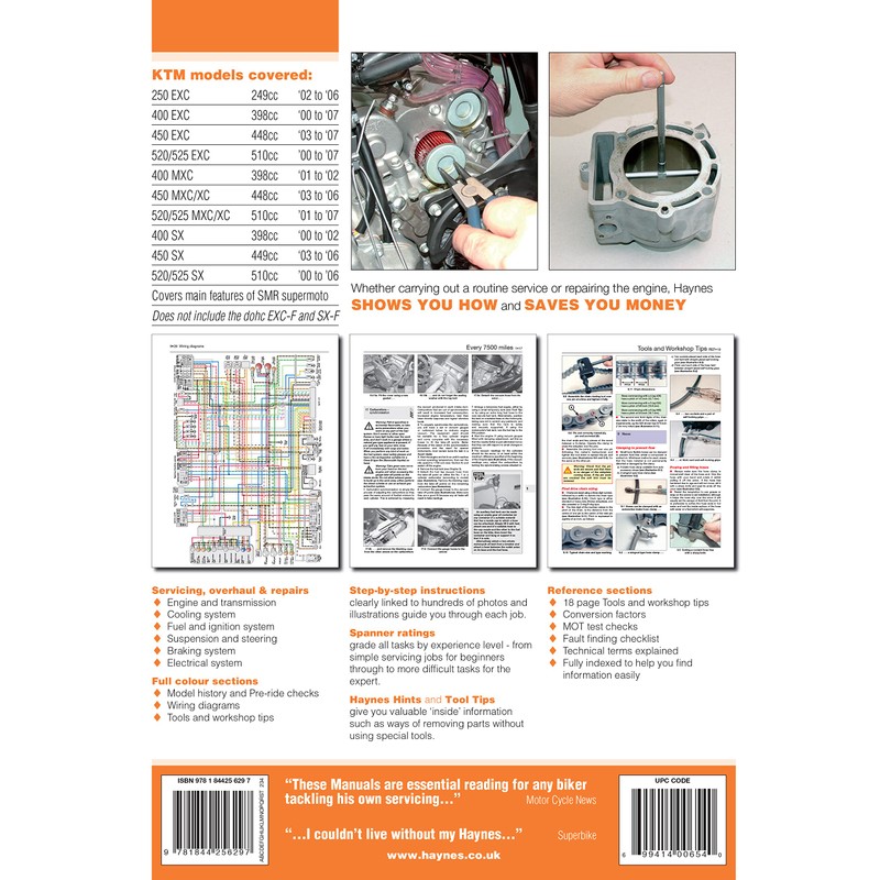 KTM EXC Enduro & SX Motocross (00 - 07) Haynes