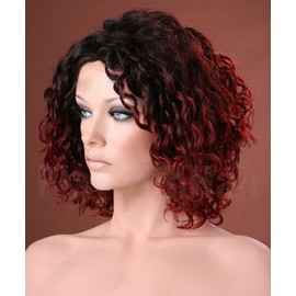 Forever Young UK Ladies Medium Wig Tousled Twirls Burgundy Black Fashion Wig