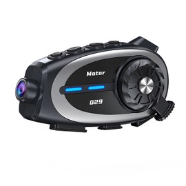 OBEST Motorcycle Helmet Headset with 1080P Camera, Motorcycle Bluetooth Intercom, Waterproof Motorcycle Dashcam Recorder with 32G TF Card, Helmet Wireless Headphones HIFI Stereo Sound for Riding