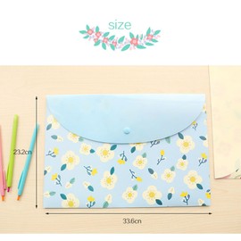 Oaygat 12PCS A4 Files Folder Floral Document Bag PP Envelope Folder Document Folder with Snap Button Plastic Envelopes Folders File Folder Envelope Wallets Folders for Paperwork Plastic Folders
